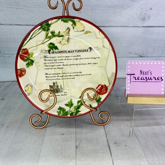 Williams Sonoma ITALIAN RECIPE SPAGHETTI Vegetables Red 9" Individual Pasta Bowl - Picture 1 of 15